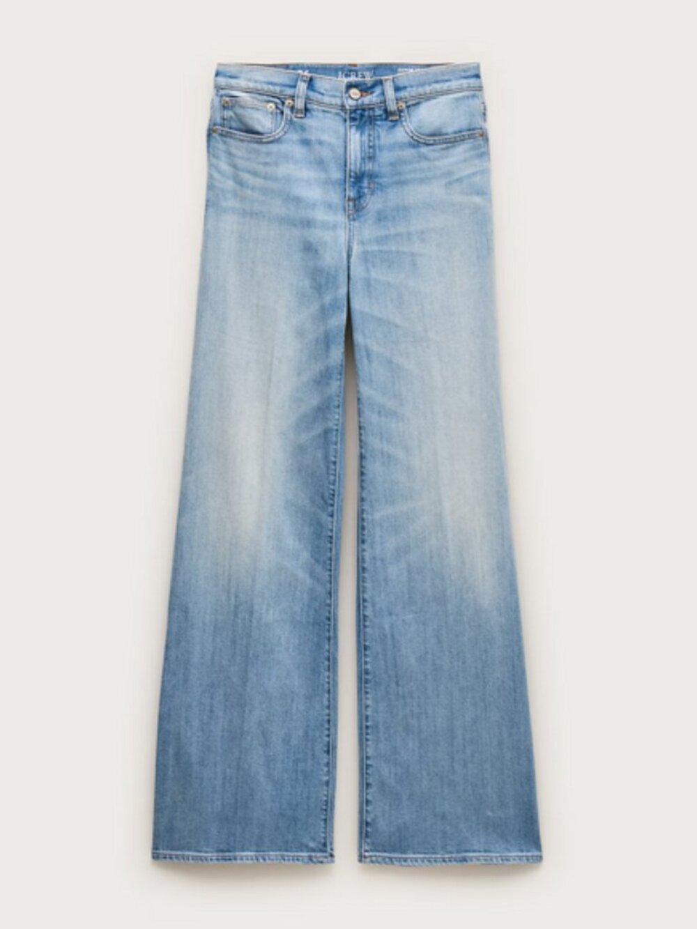 J. CREW Women’s Classic Wide Leg Light Blue Washed Jean Trouser 35